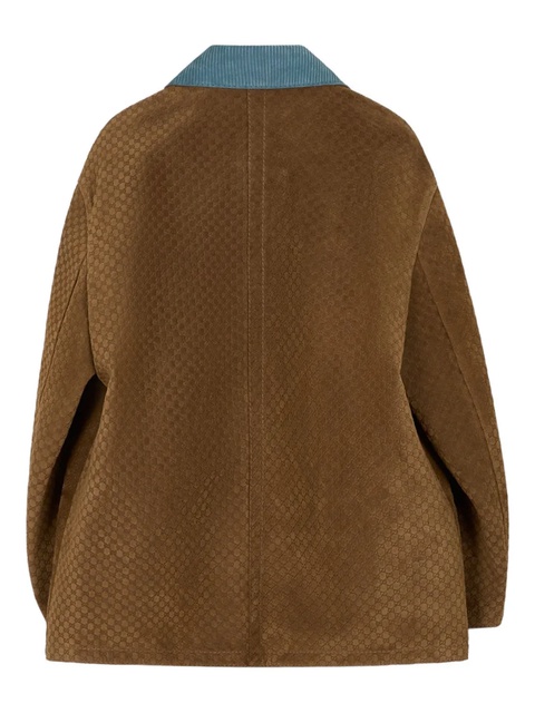 Gucci GG-pattern suede coat - Brown - zdjęcie produktu nr 2