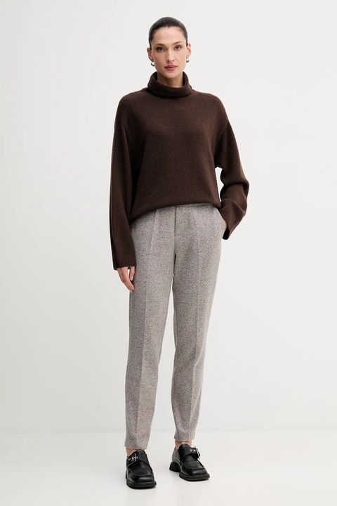 Marc O'Polo sweter z dodatkiem wełny kolor brązowy z golfem 510609060267 - zdjęcie produktu nr 2