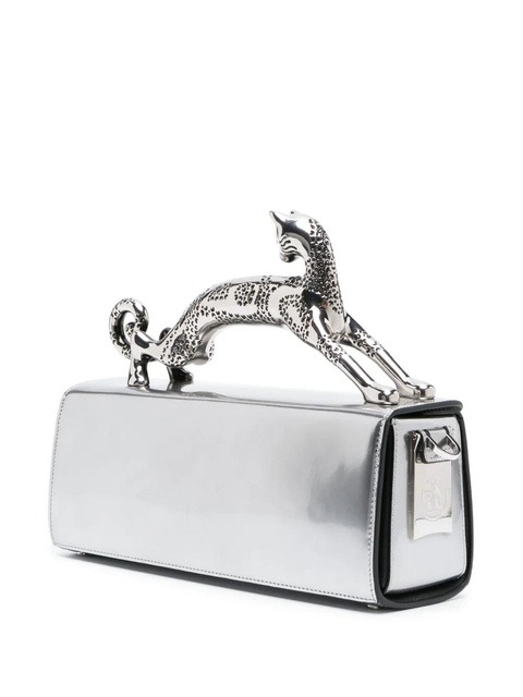 Lanvin Pencil Cat leather tote bag - Silver - zdjęcie produktu nr 2