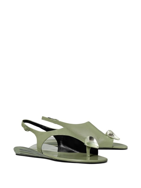 Tory Burch Patos asymmetric slingback sandals - Green - zdjęcie produktu nr 2