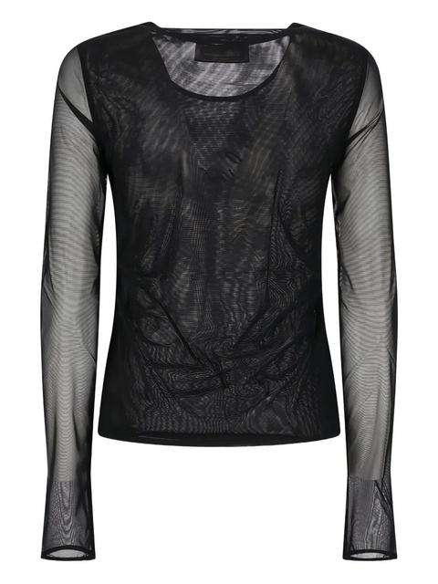 Blumarine embellished tulle T-shirt - Black - zdjęcie produktu nr 2
