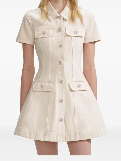 Self-Portrait denim dress - Neutrals - zdjęcie produktu nr 1