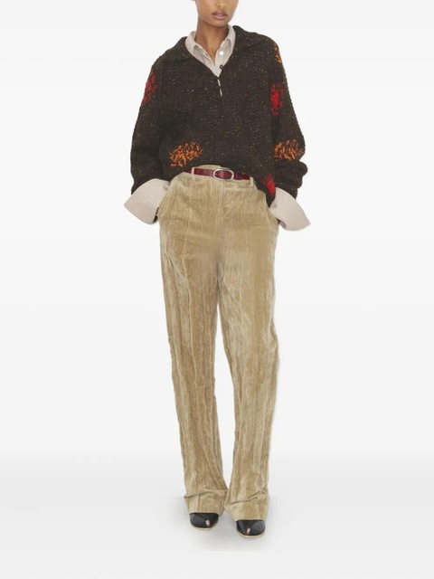 Tory Burch embroidery-detail sweater - Brown - zdjęcie produktu nr 1