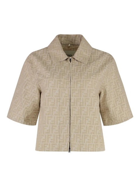 FENDI FF-motif zip-front jacket - Brown - zdjęcie produktu nr 1