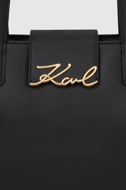 Karl Lagerfeld torebka skórzana kolor czarny A4W30066 - zdjęcie produktu nr 2