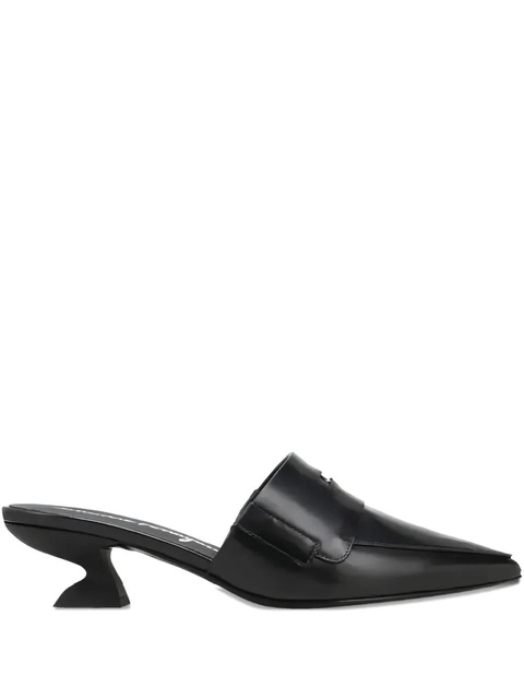 Ferragamo pointed-toe sculpted-heel mules - Black - zdjęcie produktu nr 1
