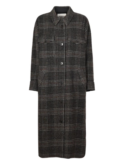 MARANT ÉTOILE checked buttoned coat - Grey - zdjęcie produktu nr 1