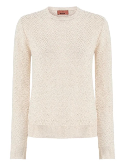 Missoni chevron-pattern crew-neck sweater - Neutrals - zdjęcie produktu nr 1