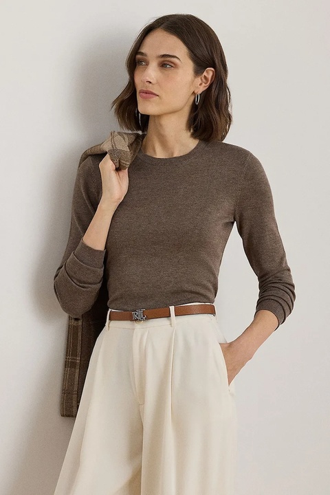 Lauren Ralph Lauren sweter damski kolor brązowy lekki 200919114 - zdjęcie produktu nr 1