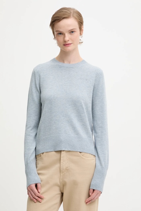 Guess Jeans sweter z domieszką wełny damski kolor niebieski W4BR83 Z3HO2 - zdjęcie produktu nr 1