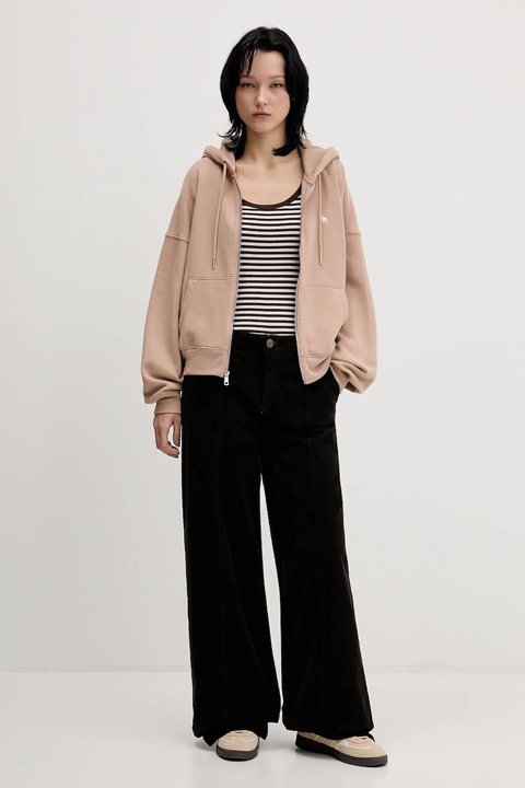 Abercrombie & Fitch bluza damska kolor beżowy z kapturem gładka KI152-5417-420 - zdjęcie produktu nr 1