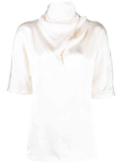 Jil Sander high-neck silk blouse - Neutrals - zdjęcie produktu nr 1