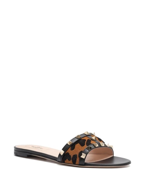 Valentino Garavani studded animal-print sandals - Black - zdjęcie produktu nr 2