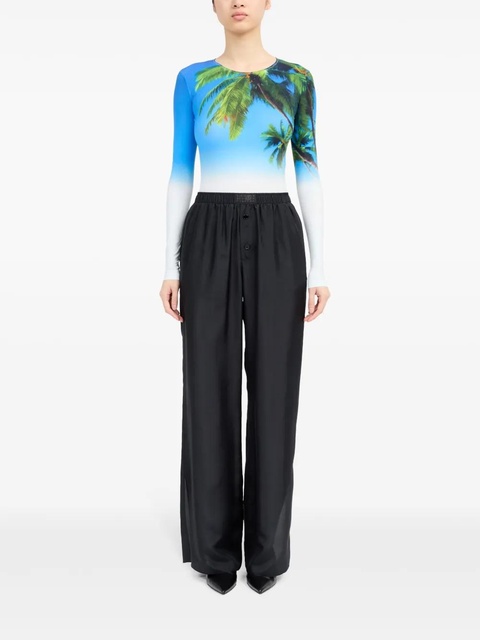 MM6 Maison Margiela silk trousers - Black - zdjęcie produktu nr 2