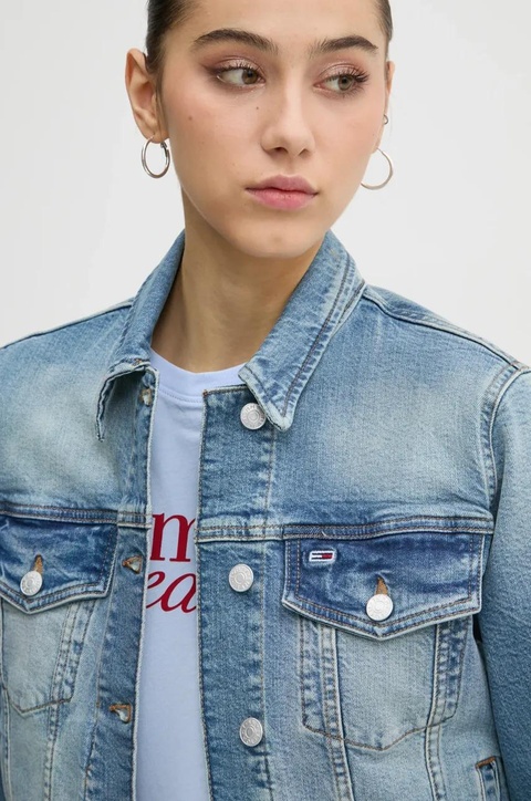 Tommy Jeans kurtka jeansowa damska kolor niebieski przejściowa DW0DW19858 - zdjęcie produktu nr 2