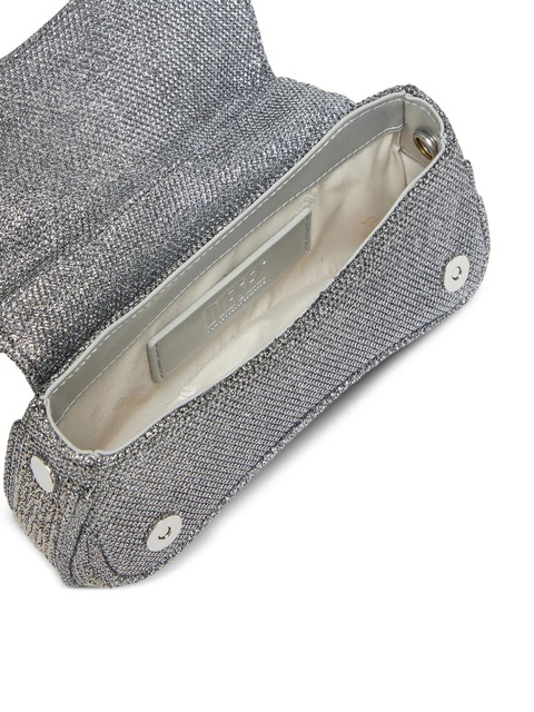 Diesel crystal-embellished logo-plaque clutch bag - Silver - zdjęcie produktu nr 2