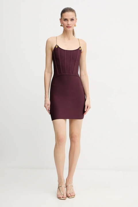 Marciano Guess sukienka AISHA kolor bordowy mini dopasowana 5BGK09 5036Z - zdjęcie produktu nr 2