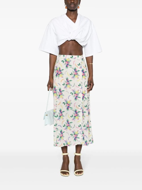 Zadig&Voltaire June floral-print midi skirt - Neutrals - zdjęcie produktu nr 2