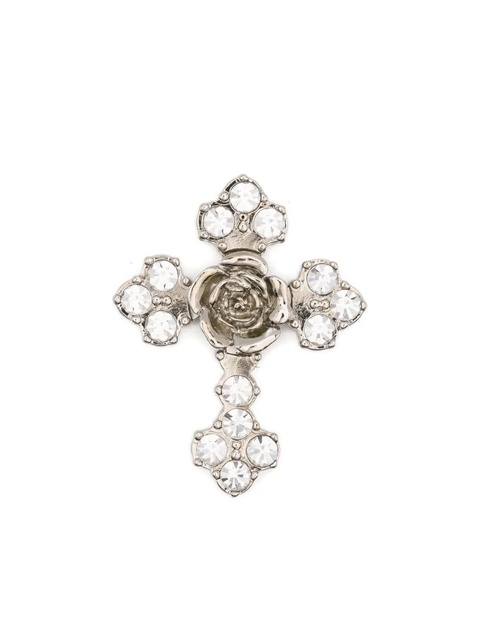 Blumarine rose-detail embellished earrings - Silver - zdjęcie produktu nr 1