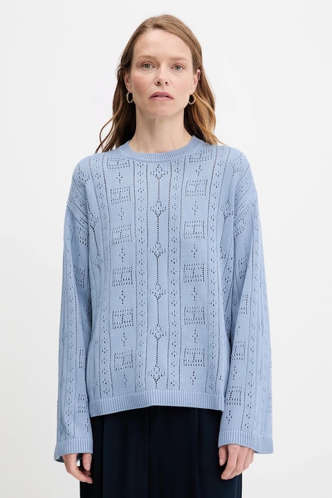 Tommy Hilfiger sweter damski kolor niebieski lekki WW0WW45910 - zdjęcie produktu nr 1