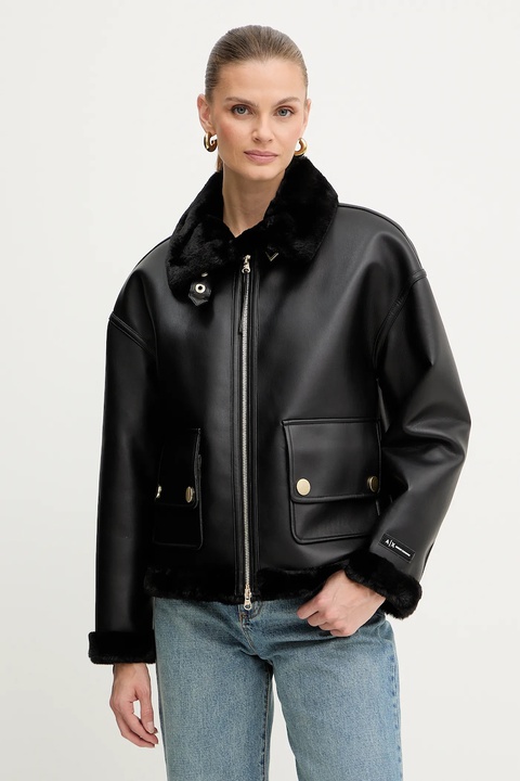 Armani Exchange kurtka kolor czarny przejściowa oversize XW000713 AF16389 - zdjęcie produktu nr 1