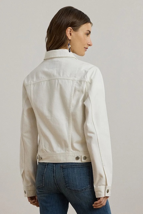 Lauren Ralph Lauren kurtka jeansowa kolor biały przejściowa 200926087 - zdjęcie produktu nr 2