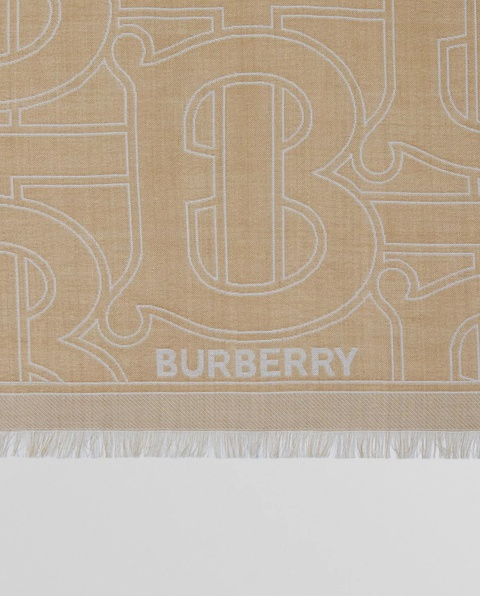 BURBERRY - Żakardowy szalik z monogramem - zdjęcie produktu nr 2
