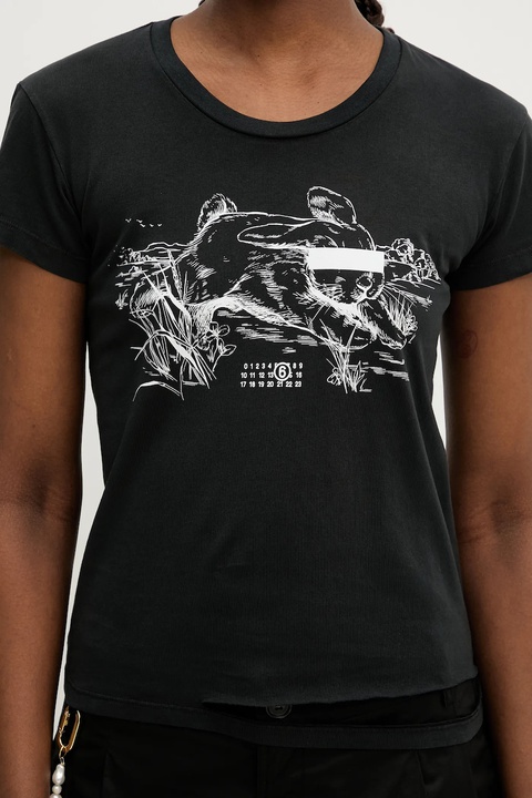MM6 Maison Margiela t-shirt bawełniany damski kolor czarny S62GD0199 - zdjęcie produktu nr 2
