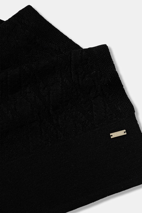 Armani Exchange szalik wełniany damski kolor czarny gładki XW001496 AF11956 - zdjęcie produktu nr 2