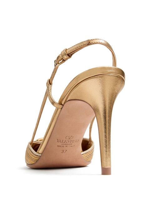 Valentino Garavani 80mm VLogo Signature slingback pumps - Gold - zdjęcie produktu nr 2