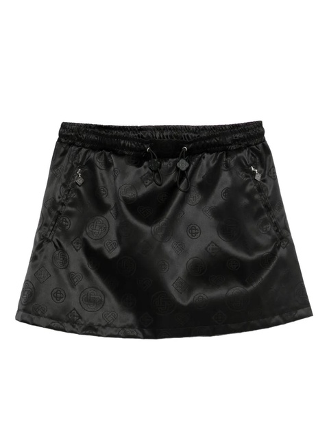 Casablanca drawstring patterned mini skirt - Black - zdjęcie produktu nr 1