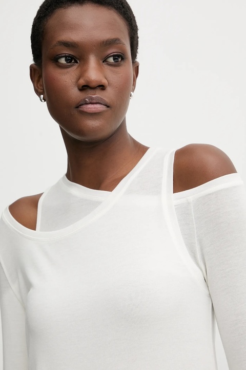 Miss Sixty longsleeve z dodatkiem wełny kolor beżowy 6S4SJ06300 - zdjęcie produktu nr 2