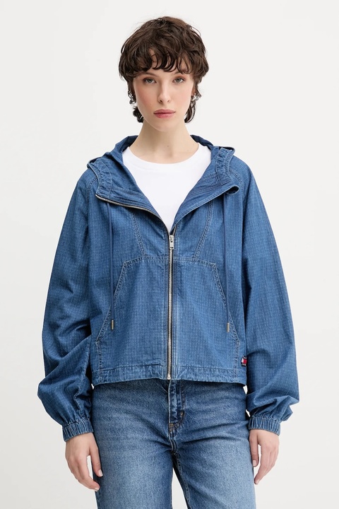 Tommy Jeans kurtka bawełniana kolor granatowy przejściowa oversize DW0DW21064 - zdjęcie produktu nr 1