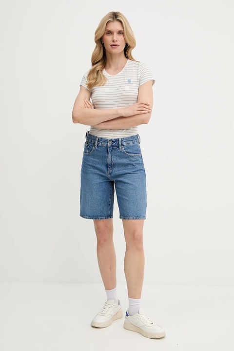 G-Star Raw t-shirt bawełniany damski kolor niebieski - zdjęcie produktu nr 2