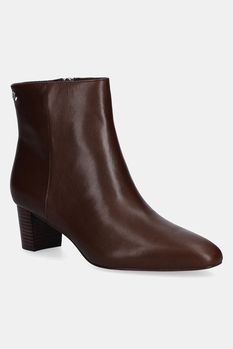 Lauren Ralph Lauren botki skórzane Demi damskie kolor brązowy na słupku lekko ocieplone 802974503002 - zdjęcie produktu nr 1