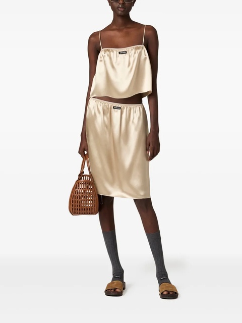 Miu Miu satin tank top - Gold - zdjęcie produktu nr 1