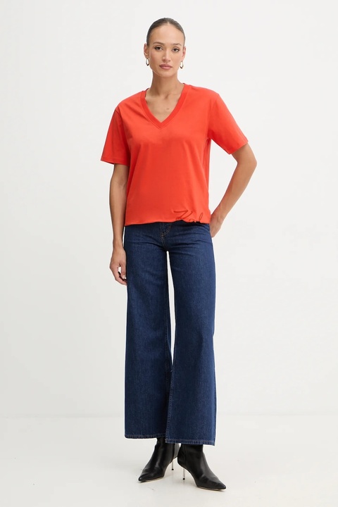 Karl Lagerfeld t-shirt bawełniany damski kolor pomarańczowy B1W17031 - zdjęcie produktu nr 1