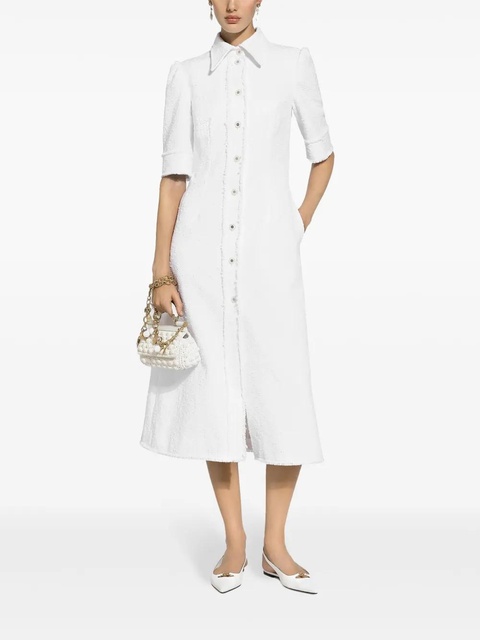 Dolce & Gabbana tweed midi shirtdress - White - zdjęcie produktu nr 2