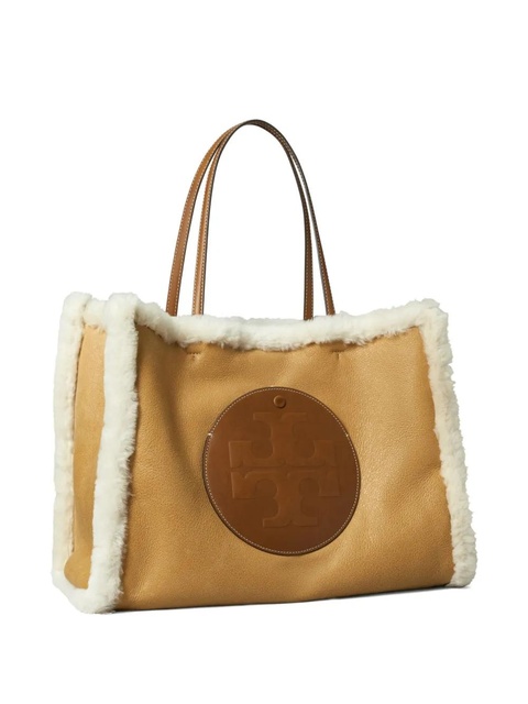 Tory Burch Ella shearling logo tote bag - Neutrals - zdjęcie produktu nr 2