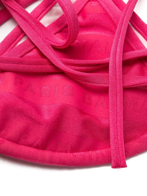 Balmain logo-print triangle-cup bikini - Pink - zdjęcie produktu nr 2