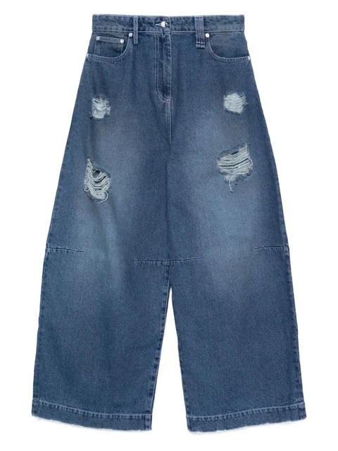 Simone Rocha distressed frayed jeans - Blue - zdjęcie produktu nr 1