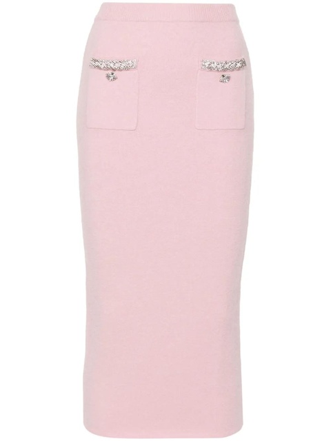 Self-Portrait knitted midi skirt - Pink - zdjęcie produktu nr 1