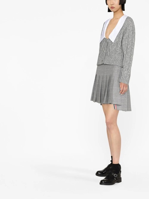 GANNI contrasting-collar cable-knit cardigan - Grey - zdjęcie produktu nr 2