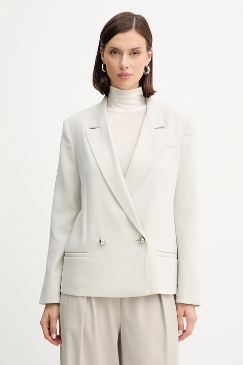 Armani Exchange marynarka kolor beżowy dwurzędowa gładka XW001281 AF16125 - zdjęcie produktu nr 1