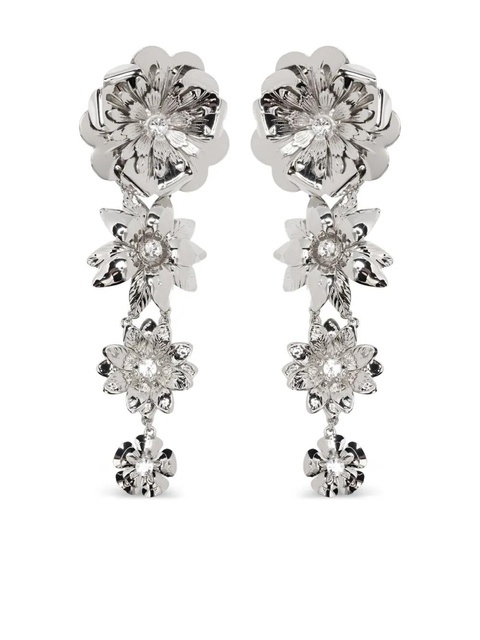 Blumarine flower-embellished drop earrings - Silver - zdjęcie produktu nr 1