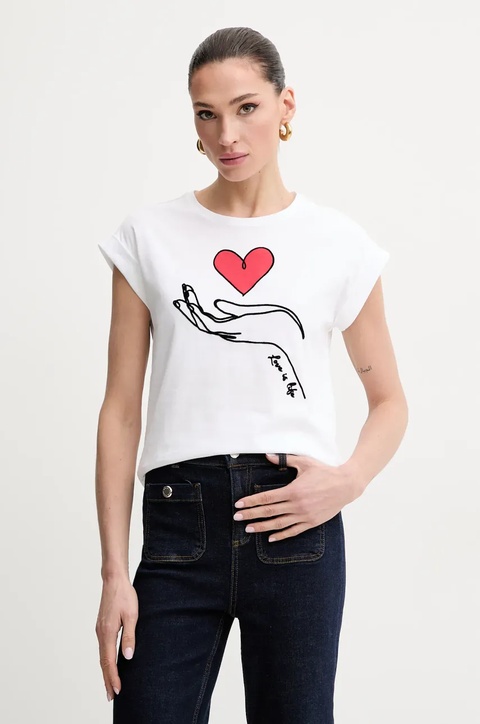 Morgan t-shirt bawełniany DLIFE damski kolor biały DLIFE - zdjęcie produktu nr 1