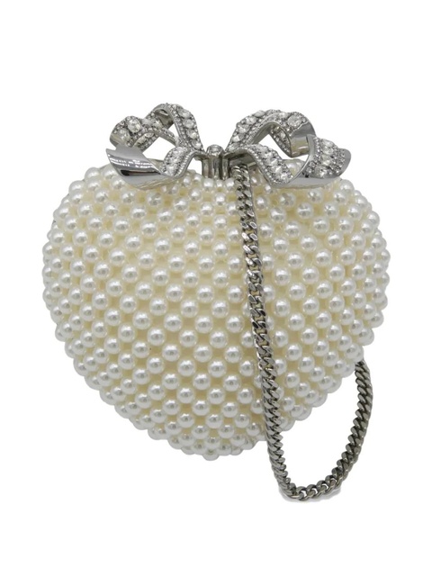 Self-Portrait pearl heart clutch bag - White - zdjęcie produktu nr 2