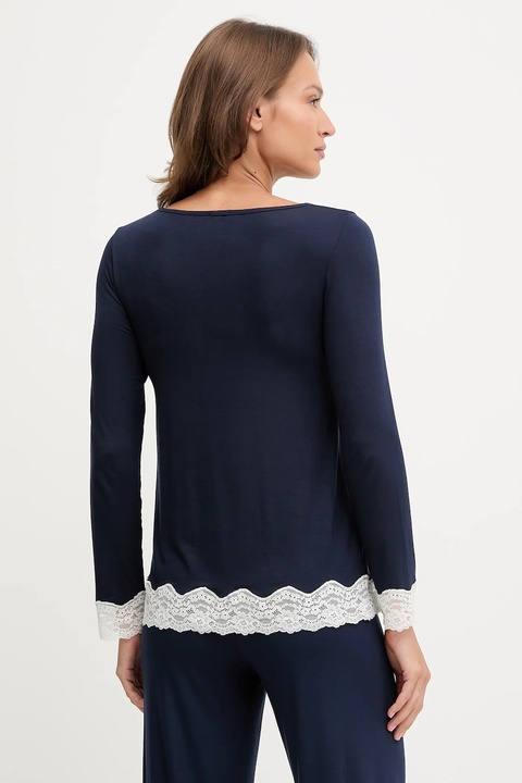 United Colors of Benetton longsleeve piżamowy kolor granatowy 3Z123M07X - zdjęcie produktu nr 2