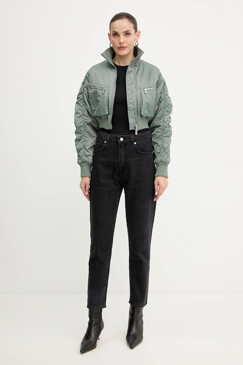 Pinko kurtka bomber kolor zielony zimowa 105339 A2OI - zdjęcie produktu nr 2