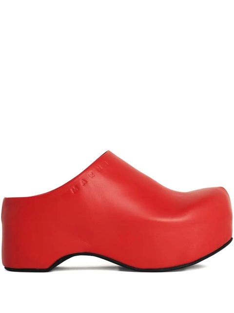 Marni platform debossed-logo slippers - Red - zdjęcie produktu nr 1